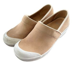 Dansko Womens Clogs Comfort Shoes Brown & White Slip On Wedge 39